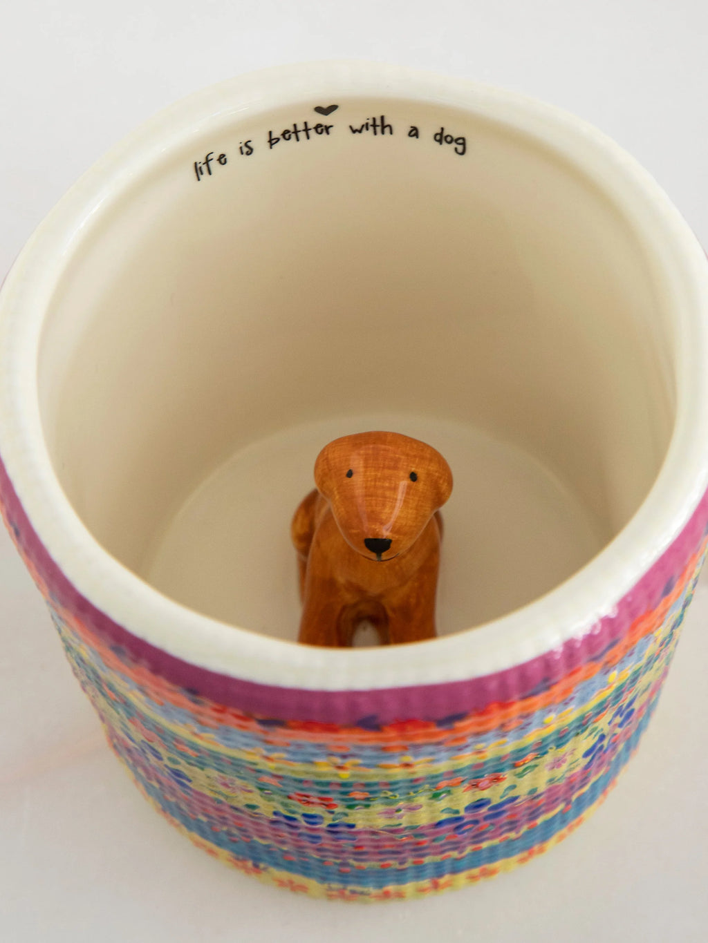 Natural Life® Peek-A-Boo Coffee Mug - Border Print Dog