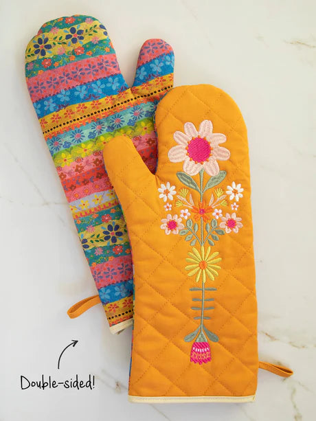 Natural Life Bake Happy Double-Sided Oven Mitt - Floral