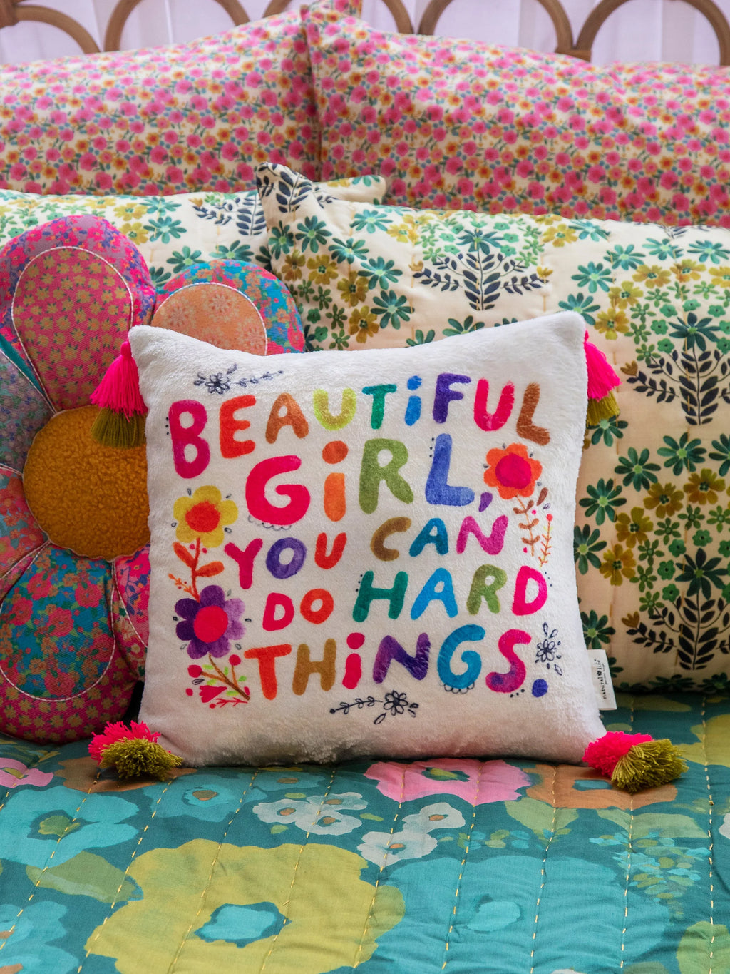 Natural Life® Cozy Throw Pillow - Ombré Beautiful Girl