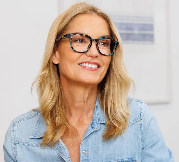 Peepers Readers - Betsy - Teal Botanico (with Blue Light Focus™ Eyewear Lenses)