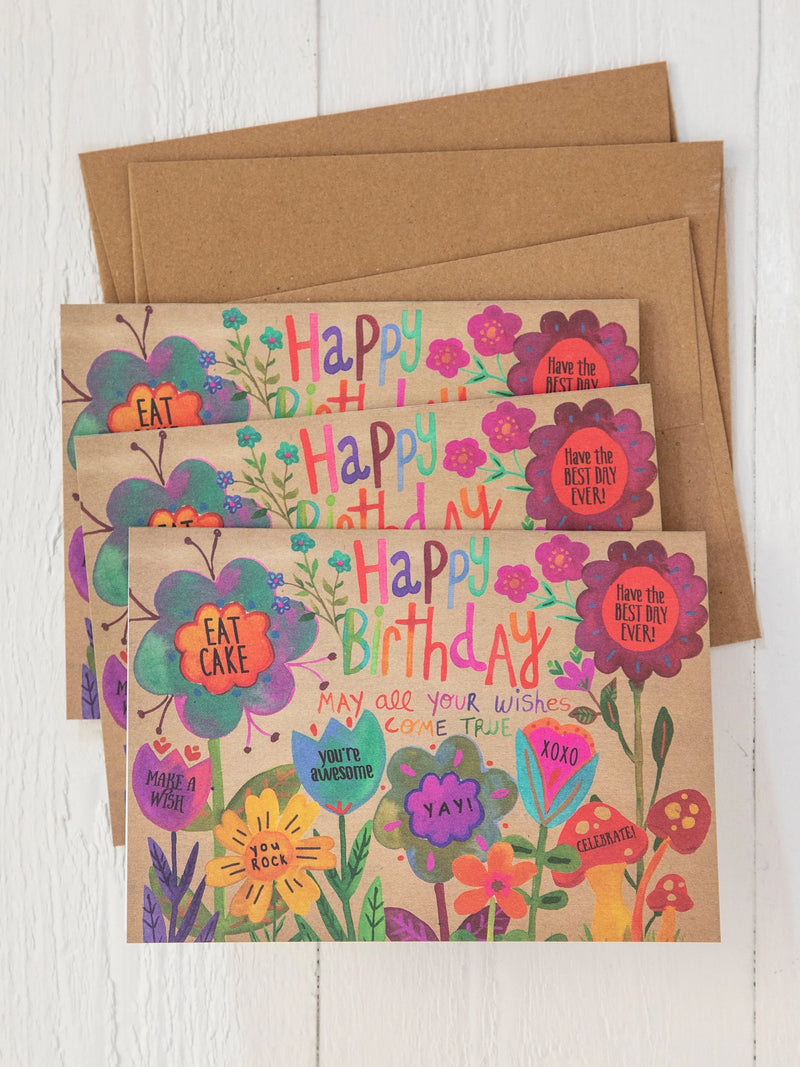 Natural Life Greeting Card Bundle, Set of 3 - Happy Birthday