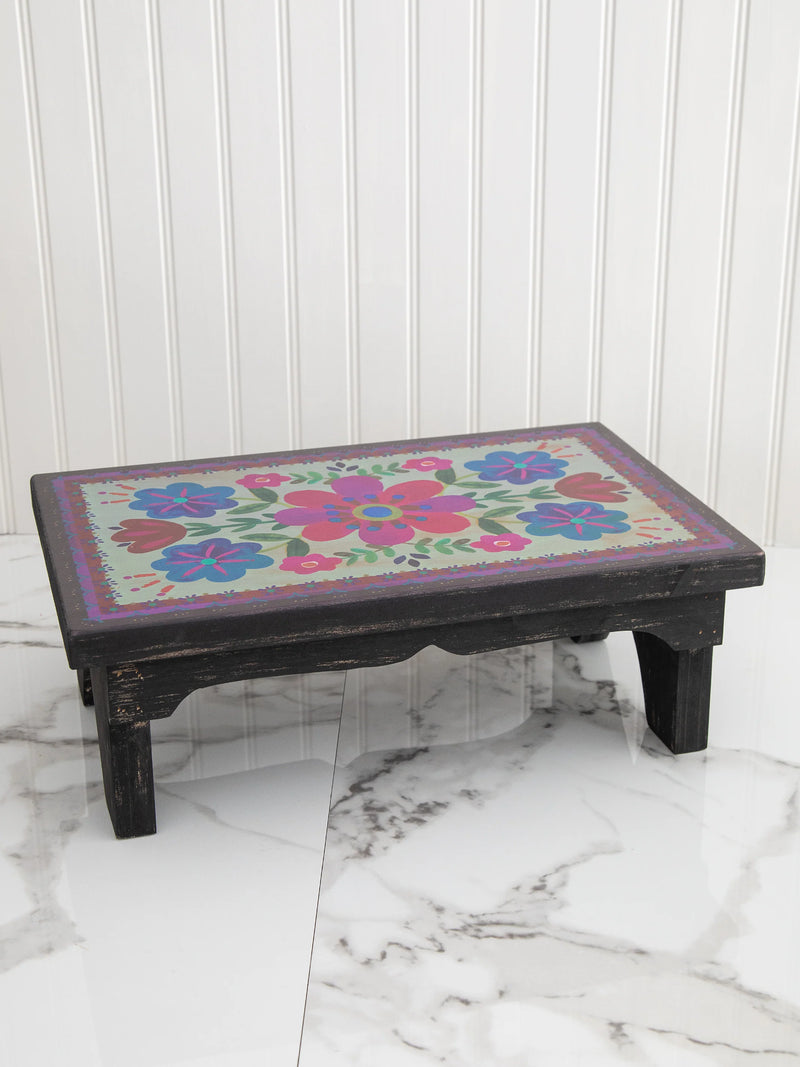 Natural Life Folk Floral Wooden Riser - Large