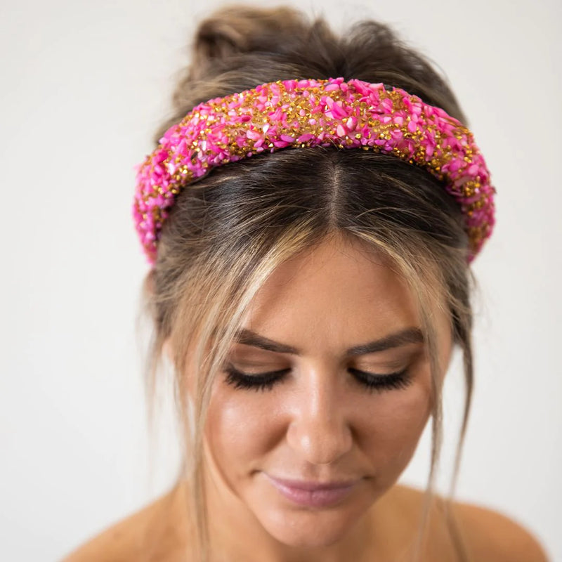 Headbands of Hope - All That Glitters Headband - Hot Pink + Gold