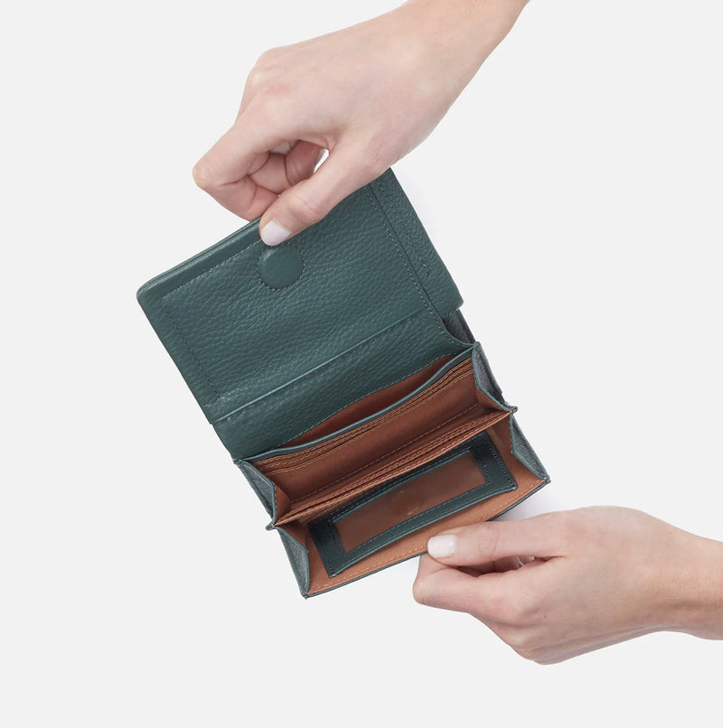 HOBO Lumen Medium Bifold Compact Wallet - Sage Leaf