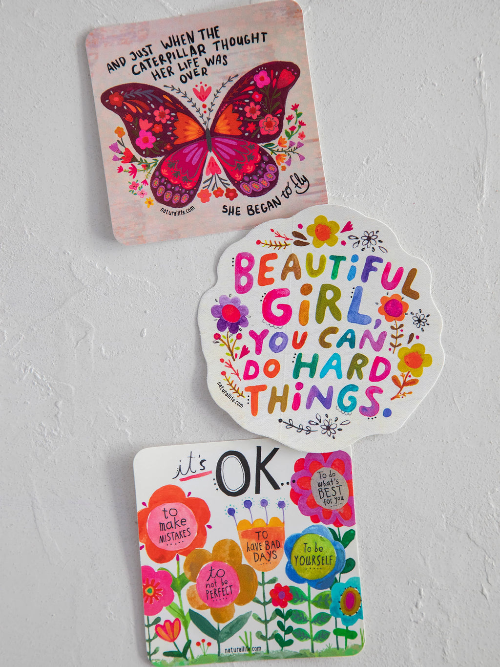 Natural Life Vinyl Stickers, Set of 3 - Beautiful Girl