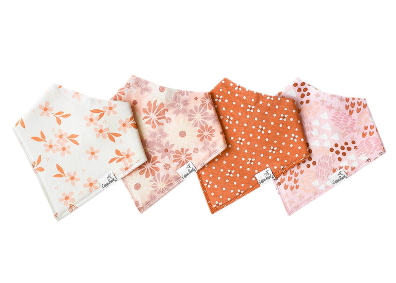 Copper Pearl Baby Bandana Bibs - Set of 4 (Assorted prints)