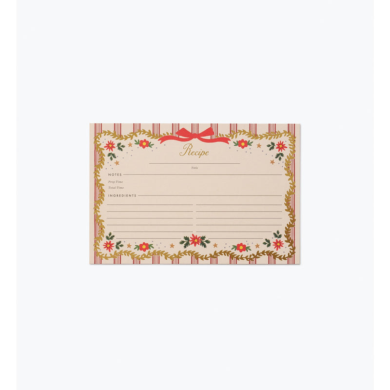 Pack of 12 Holly Jolly Recipe Cards