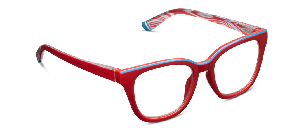 Peepers Readers - Trapeze - Red (with Blue Light Focus™ Eyewear Lenses)
