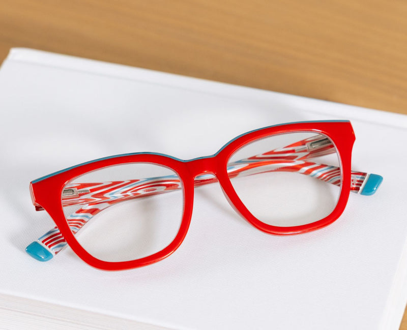 Peepers Readers - Trapeze - Red (with Blue Light Focus™ Eyewear Lenses)