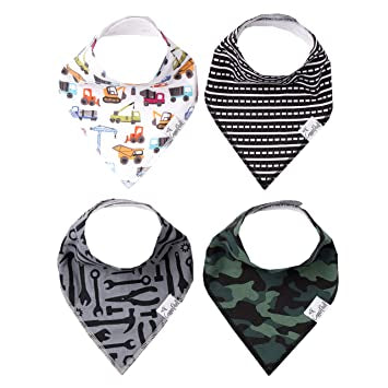 Copper Pearl Baby Bandana Bibs - Set of 4 (Assorted prints)