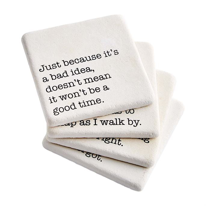 Mud Pie SENTIMENT STONE COASTER SETS