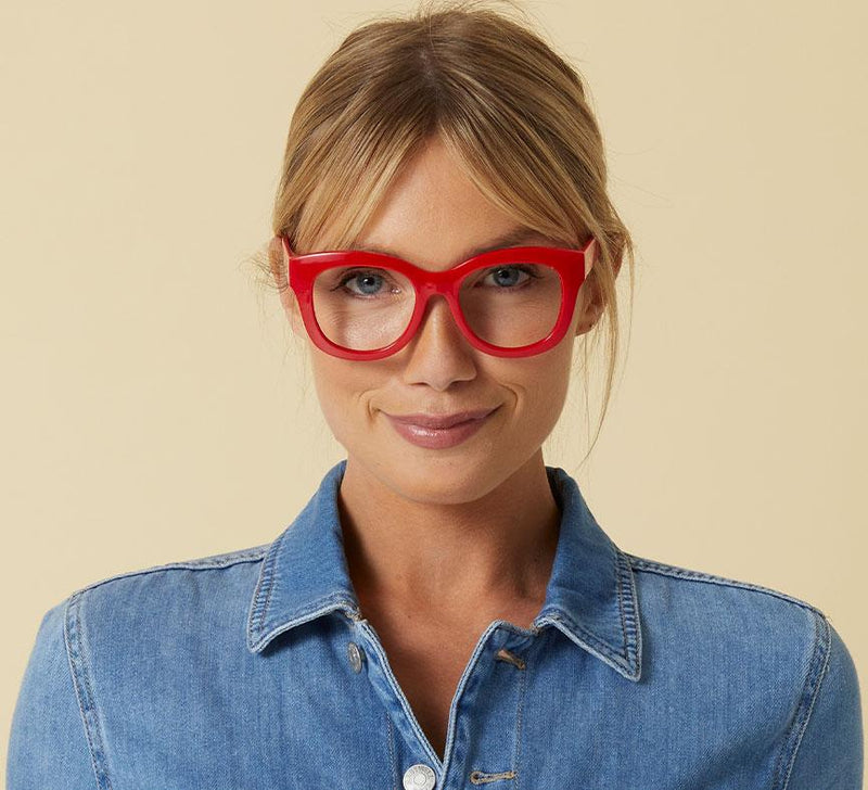 Peepers Readers - Center Stage - Red (with Focus™ Blue Light Lenses)