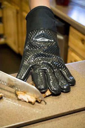 BBQ Butler - HEAT RESISTANT SILICONE COTTON LINED GLOVES - 2 GLOVES
