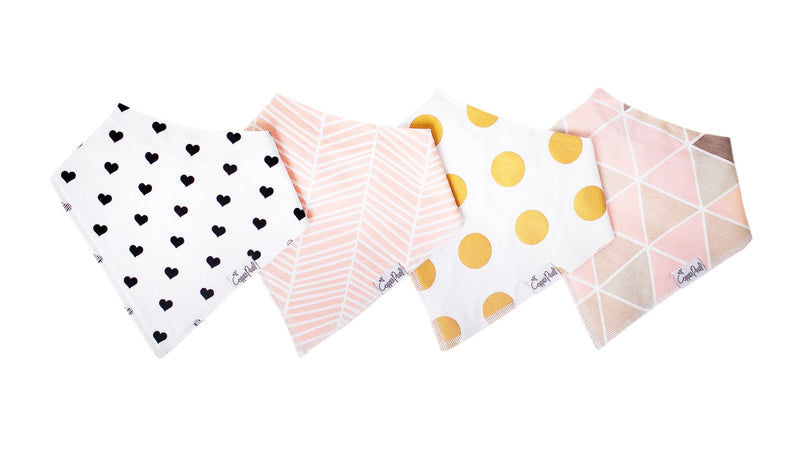 Copper Pearl Baby Bandana Bibs - Set of 4 (Assorted prints)