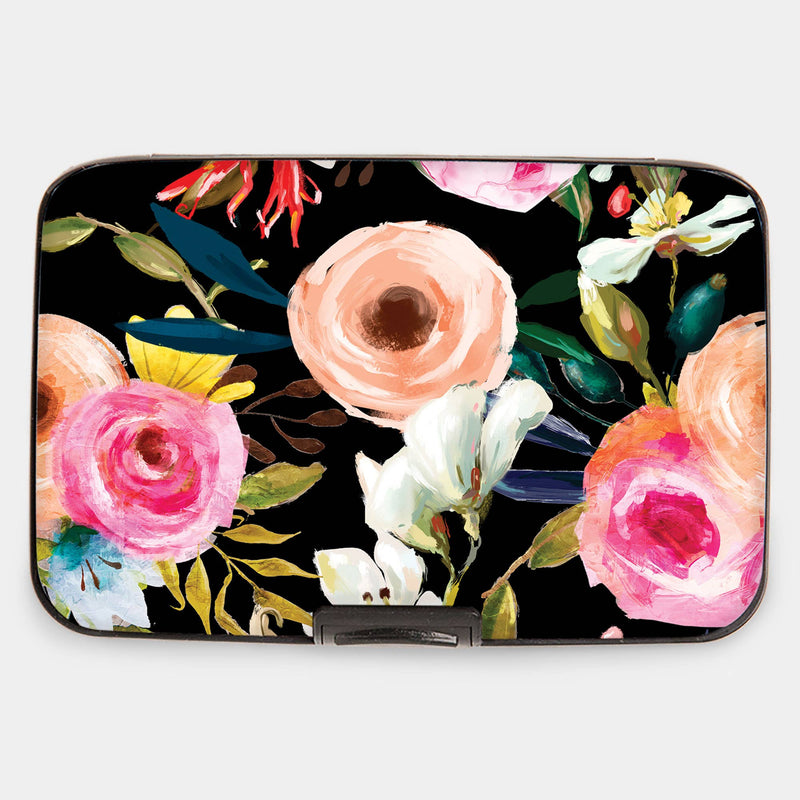 Monarque - Floral on Black Armored Wallet
