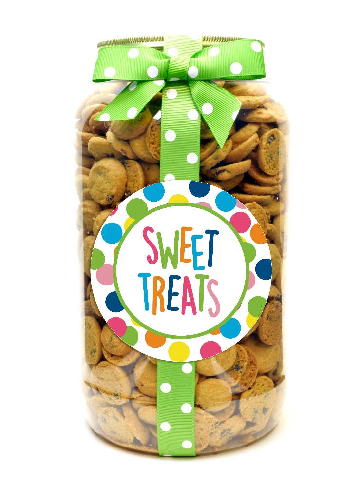 Oh, Sugar! - Cookie Gallon Jar - Happy Dot Sweet Treats: Chocolate Chip (assorted ribbon colors)