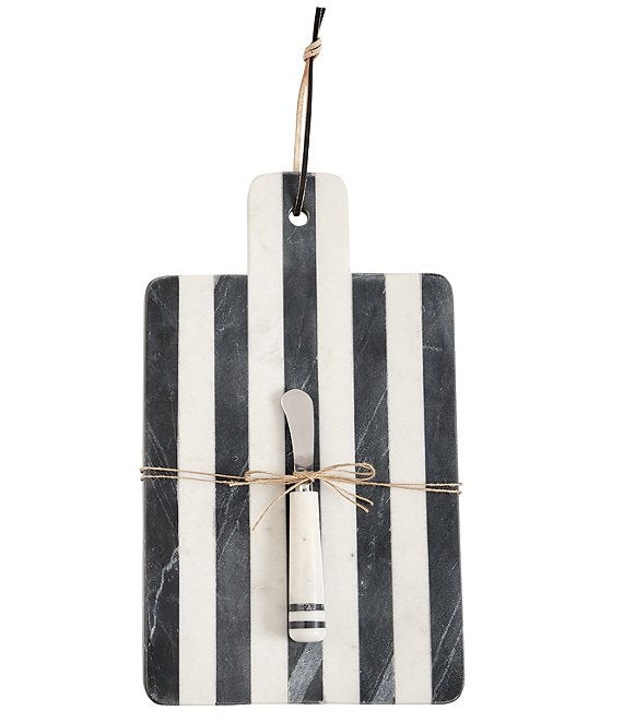 Mud Pie “Paddle Stripe Marble Board Set”