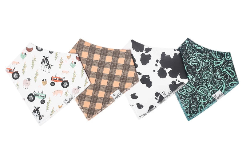 Copper Pearl Baby Bandana Bibs - Set of 4 (Assorted prints)