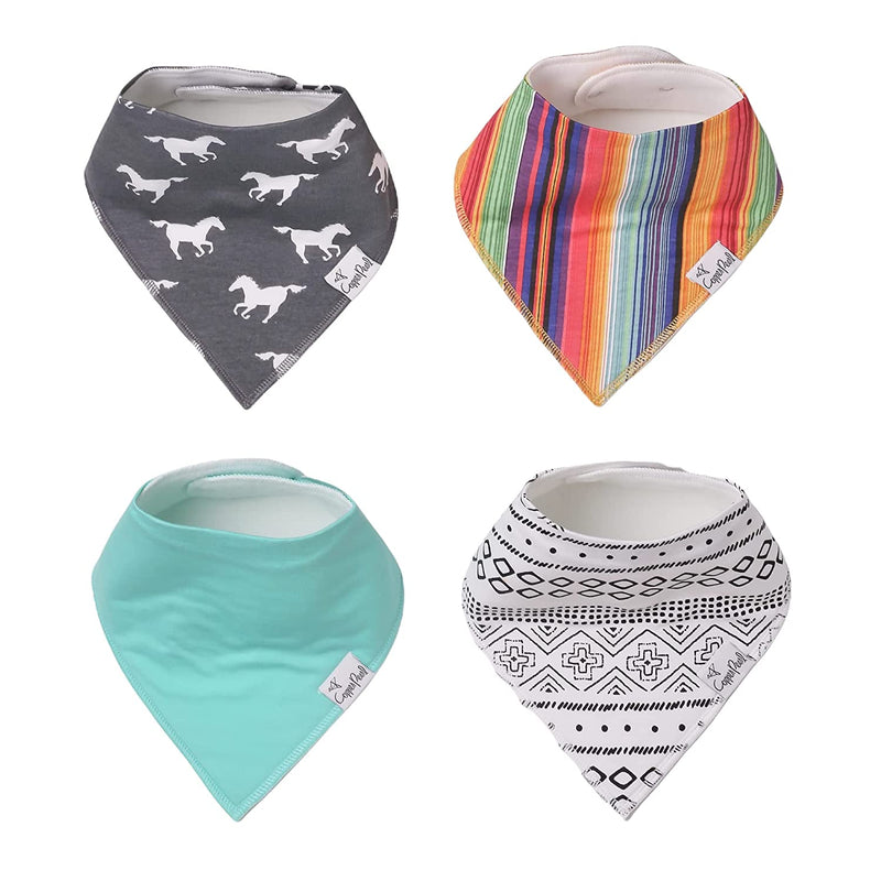 Copper Pearl Baby Bandana Bibs - Set of 4 (Assorted prints)