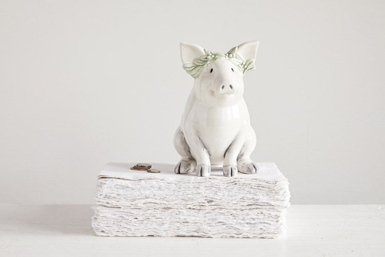 Creative Co-op Ceramic Piggy Bank