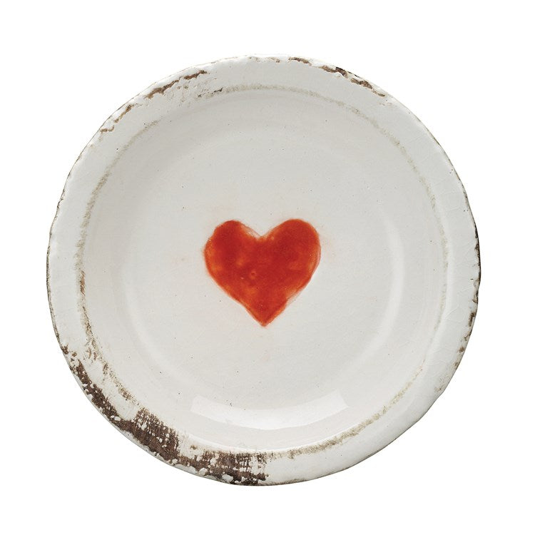 Creative Co-op 5 Round Decorative Terra-cotta Plate w/ Heart, Distres –  Anne-Paige