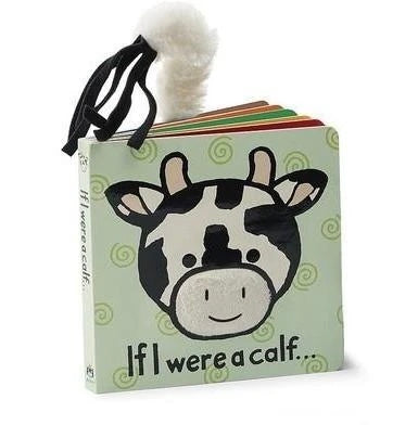 Jellycat If I Were A Calf Book And Squiggle Calf Small Plush Set