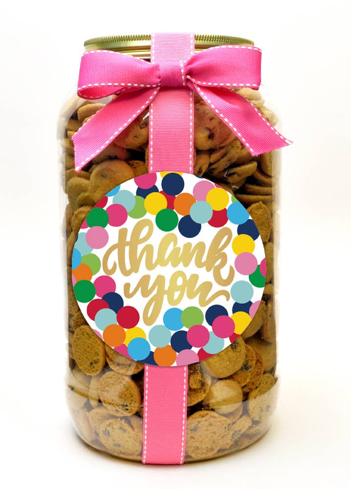 Oh, Sugar! - Cookie Gallon Jar - Confetti Dot Thank You: Chocolate Chip