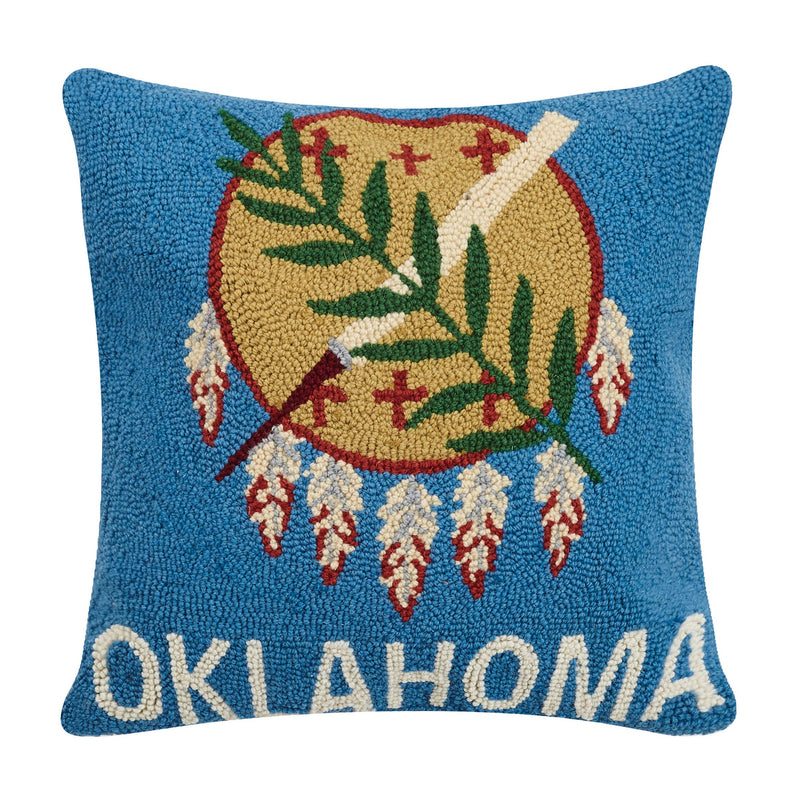 Peking Handicraft - Oklahoma Flag Hook Pillow