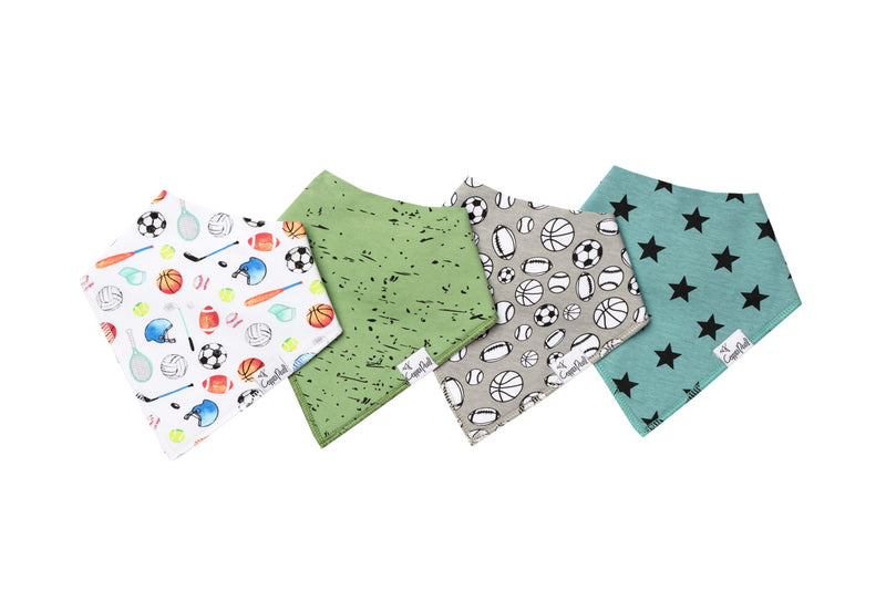 Copper Pearl Baby Bandana Bibs - Set of 4 (Assorted prints)