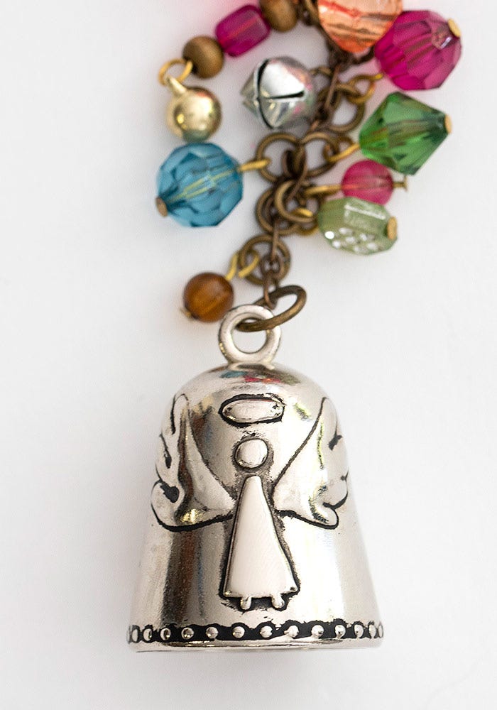 Natural Life Angel Blessing Bell Car Charm