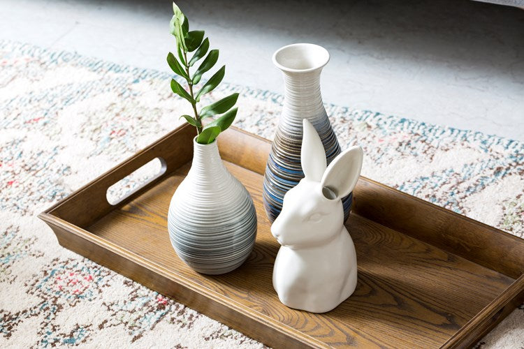 Creative Co-op 9"H Ceramic Rabbit Vase, Matte White Finish