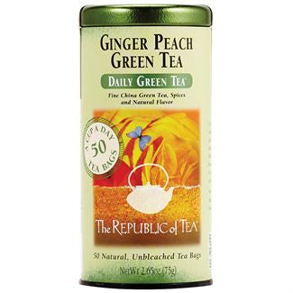 The Republic of Tea - Daily Green Tea - Ginger Peach Green Tea Bags