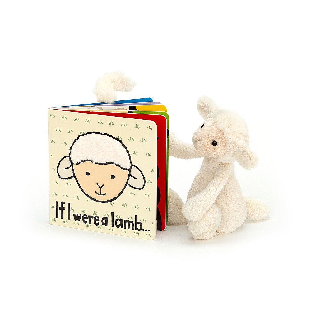 Jellycat If I were a Lamb Board Book and Small Bashful Lamb Plush Set