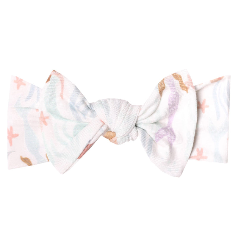 Copper Pearl Knit Headband Bow (Assorted Prints)