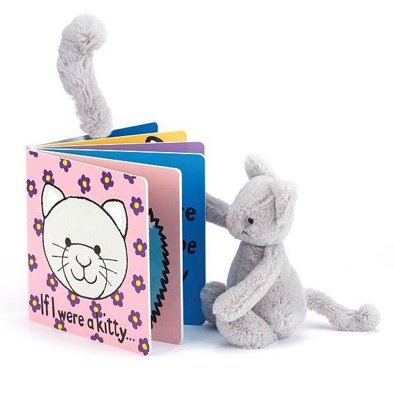 Jellycat If I were a Kitten Board Book and Small Bashful Kitten Plush Set