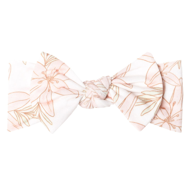 Copper Pearl Knit Headband Bow (Assorted Prints)