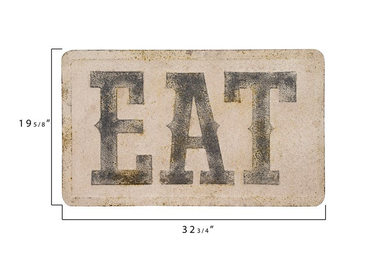 Creative Co-op Embossed Metal Wall Decor "Eat", Distressed Finish