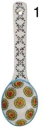Creative Co-op Stoneware Spoon w/ Painted Pattern, Multi-Color, 12 Styles