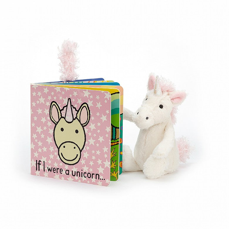 Jellycat If I Were A Unicorn Book And Small Bashful Unicorn Plush Set