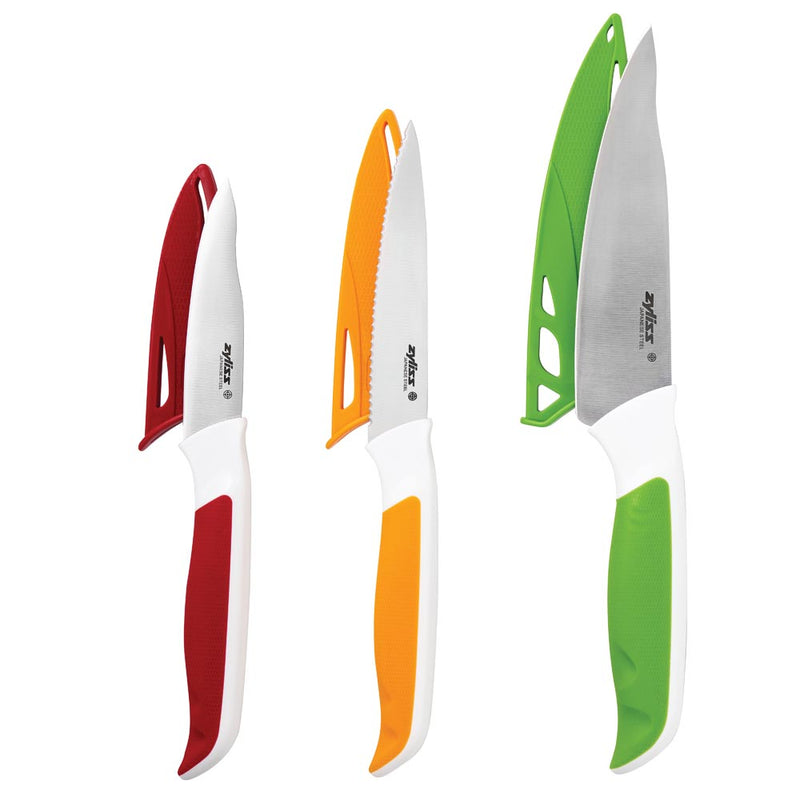 Zyliss® Cutting Board and 3-Piece Knife Set