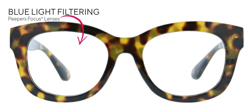 Peepers Readers - Center Stage - Tortoise (with Focus™ Blue Light Lenses)