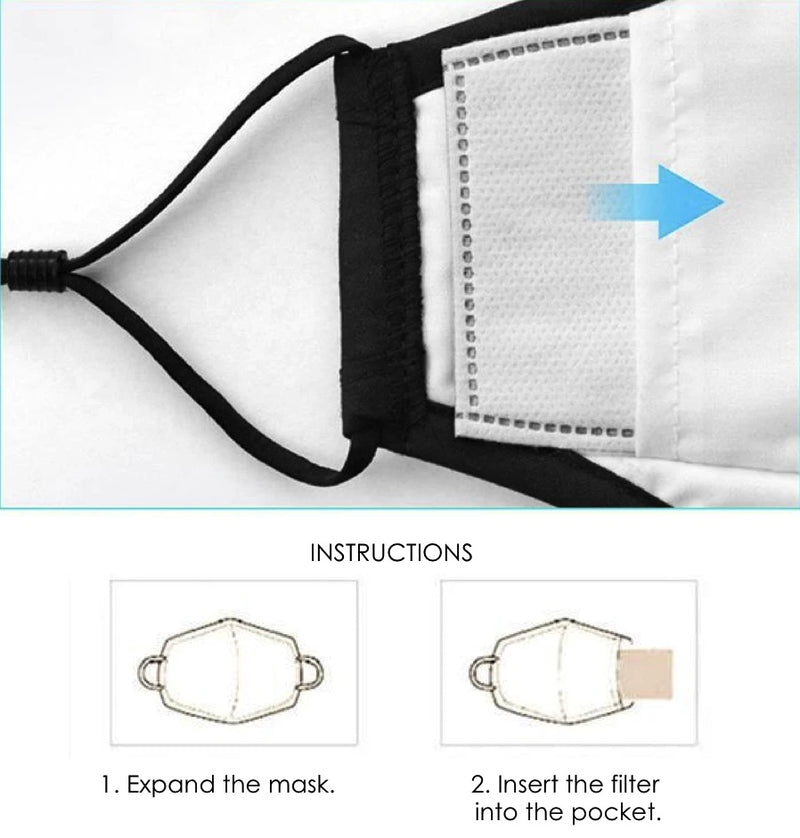Hang Accessories Face Masks - Fun Printed Face Cover + 2 Filters
