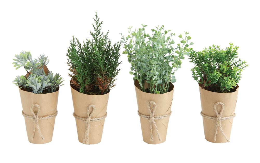 Creative Co-Op Paper Wrapped Artificial Potted Plant