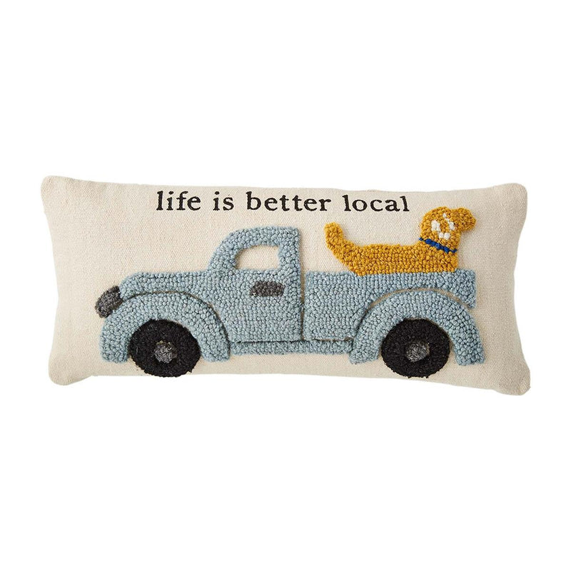 Mud Pie Hooked Truck Throw Pillow