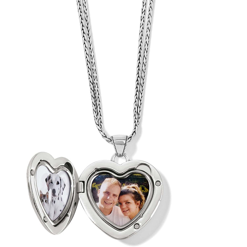 Brighton Essex Heart Convertible Double Locket Necklace