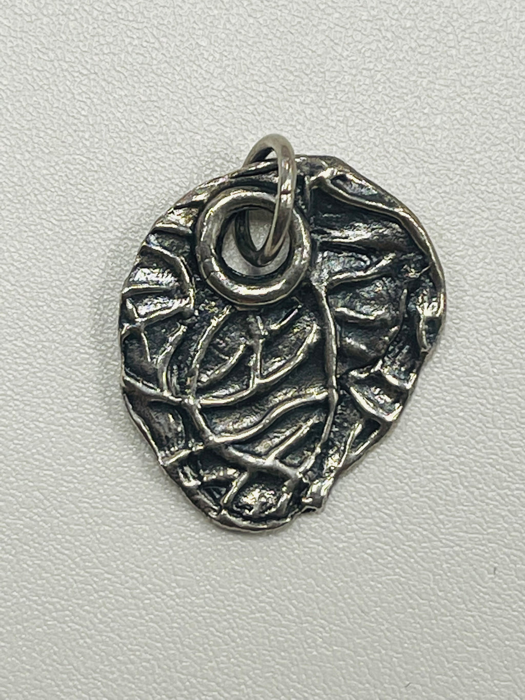 Waxing Poetic Embossed Lace Charm - Sterling Silver