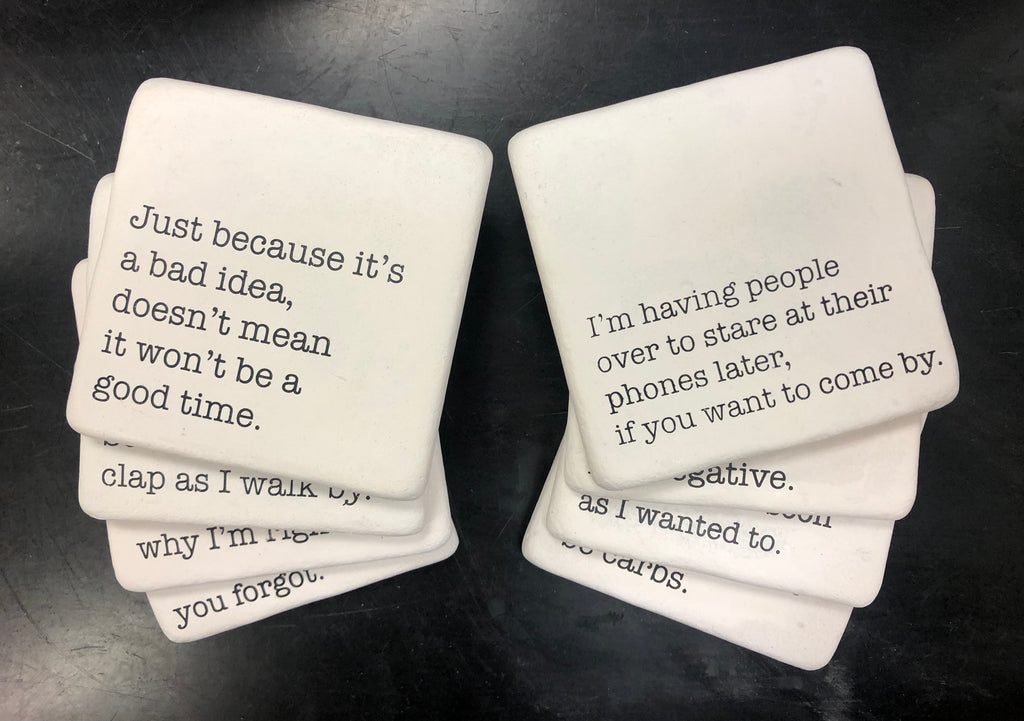 Mud Pie SENTIMENT STONE COASTER SETS