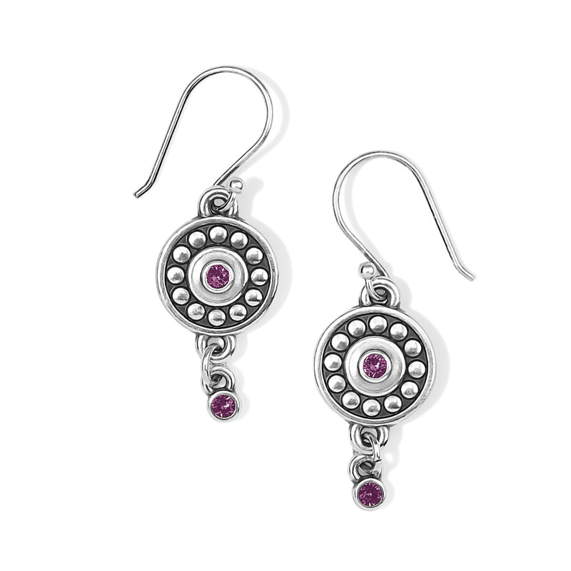 Brighton Pebble Dot Medali Reversible French Wire Birthstone Earrings (February/Amethyst)