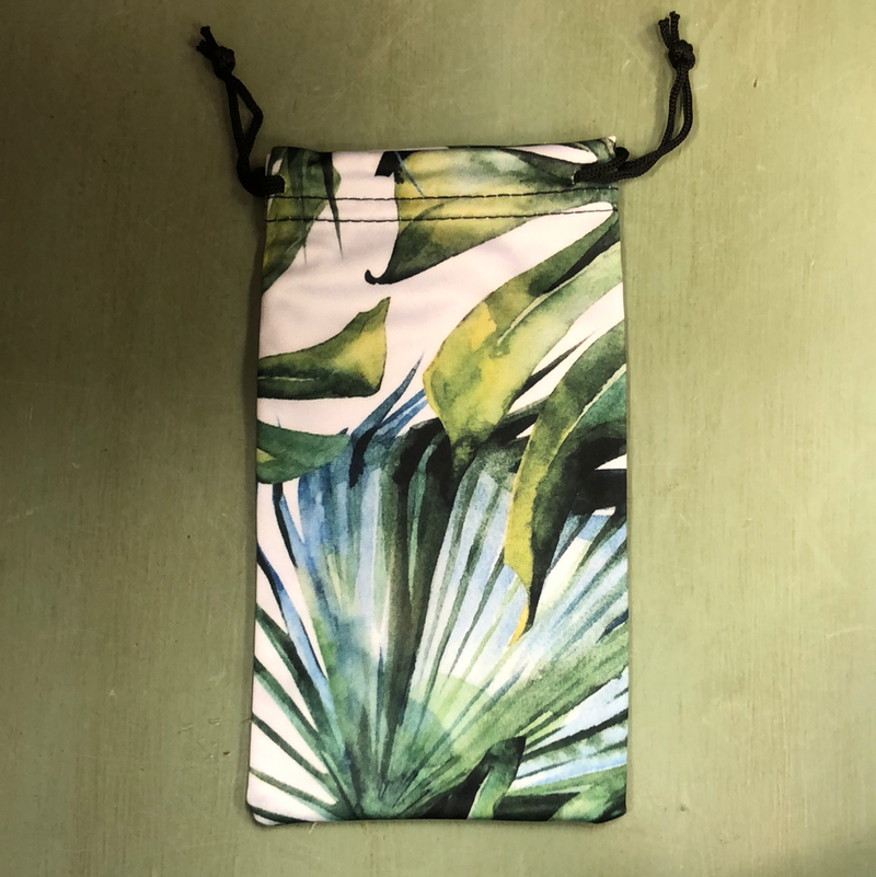 Blue Gem Sunglasses - Palm Leaf Soft Drawstring Case, Assorted Colors