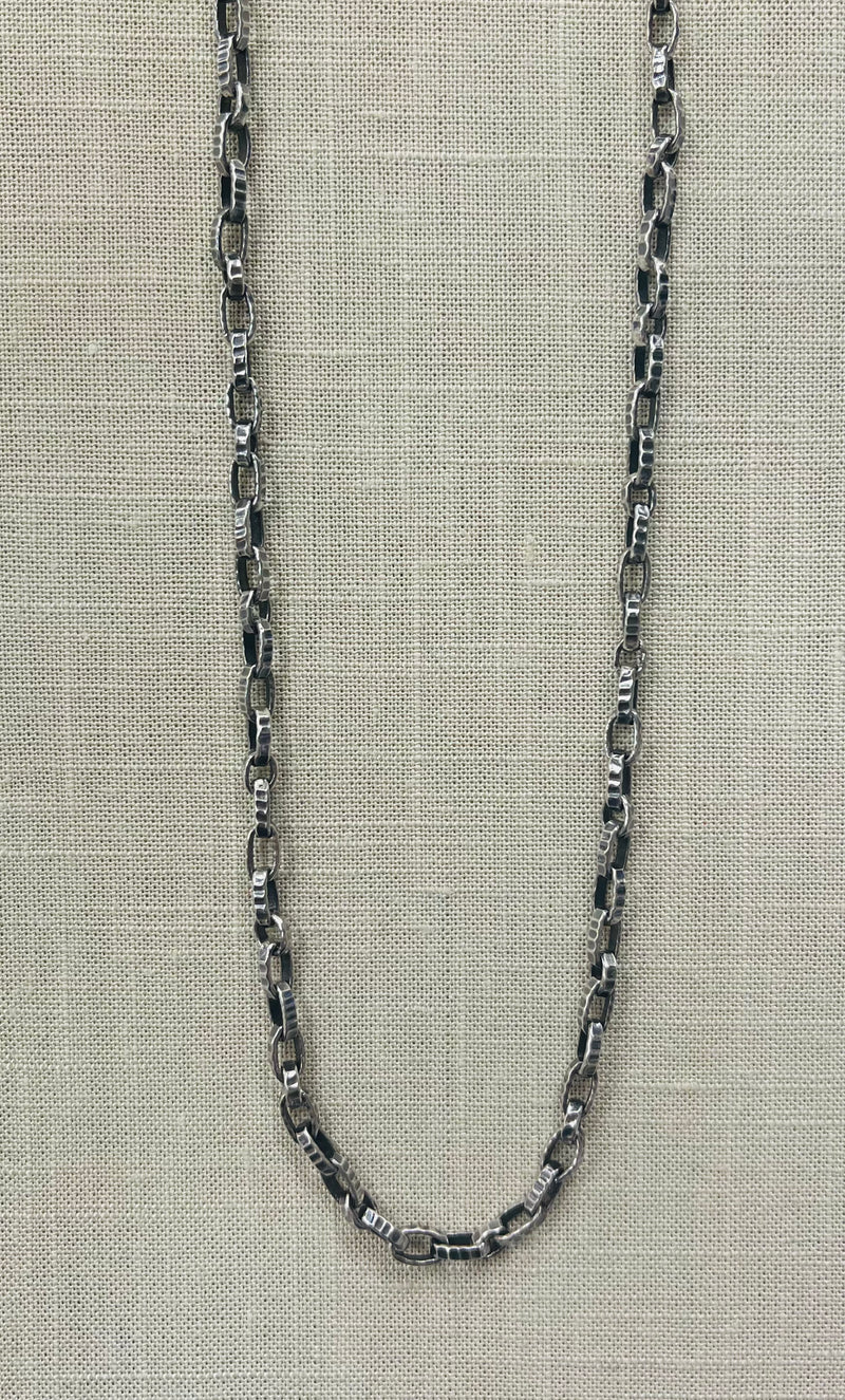 Waxing Poetic Hammered Cable Chain - Sterling Silver